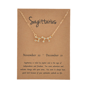 Collier ras du cou élégant et tendance pour femme, avec pendentifs signes du zodiaque, plaqué or, chaîne à maillons, cadeau de fiançailles, <span class=keywords><strong>astrologie</strong></span> - Product Image 5