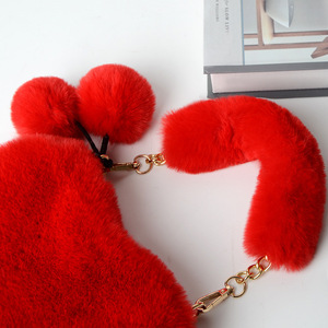 Commercio all'ingrosso di lusso Mini borse per le donne soffice cerniera in finto finto morbido con copertura a forma di cuore alla <span class=keywords><strong>moda</strong></span> borsa della ragazza - Product Image 6