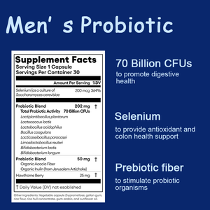 Cápsulas Probióticas para Hombre, 70 Mil Millones de UFC, 8 Cepas, con Selenio, Apoya la Salud Digestiva, el Microbioma y el Sistema Inmunitario, Venta Caliente OEM/ODM - Product Image 2