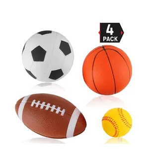 足球，篮球，足球，棒球4件套儿童软pu迷你运动球