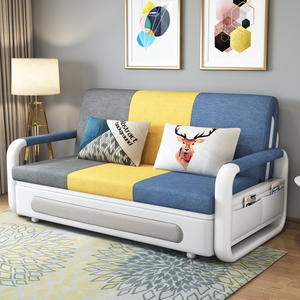 Ghế <span class=keywords><strong>sofa</strong></span> giường vải đa năng, có thể kéo dài và gấp gọn, dùng được cho phòng khách, bộ giường đơn bằng gỗ chắc chắn - Product Image 2