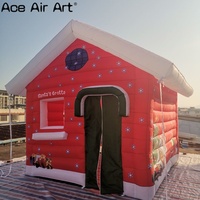 Tente géante Maison de Noël gonflable Grotte du Père Noël pour Noël Décorations de vacances et événements promotionnels Maison gonflable du Père Noël