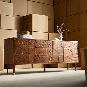 Retro Solid Wood Large Capacity Eco-Friendly <b>Storage</b> <b>Drawers</b> Style Cabinet <b>for</b> Living Room Furniture HY201 Home Living Room Cabi - Product Image 3