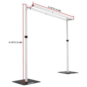 Wedding Centerpieces Decoration Frame Arch <strong>Backdrop</strong> Stand <strong>Double</strong> Crossbar Pipe and Drape Adjustable Flower Panel <strong>Wall</strong> Curtain - Product Image 1
