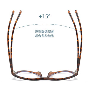 La montura ultraligera TR90 estilo retro con diseño de ojo de gato y efecto caparazón de tortuga es adecuada para mujeres con miopía, para usar con lentes anti-luz azul de alta gama. - Product Image 3
