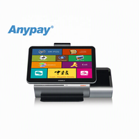 Anypay A9 Çift Dokunmatik Ekranlı Hepsi Bir Arada POS PC Sistemi, Dahili Termal Yazıcı ve Küçük İşletmeler İçin POS Yazılımı ile Nakit Kayıt Cihazı