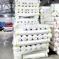 Tissu 100% polyester microfibre biologique, finition peau de pêche, blanc brossé, pour vêtements et rideaux, jacquard chevrons teint en fil