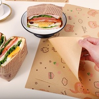 Papier d'emballage pour sandwichs, qualité alimentaire, résistant à l'huile, en PE, pour la cuisson, 28x38cm, pour hamburgers, pain, assiettes de dîner