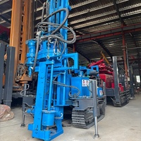 Machine de forage rotative pneumatique sur chenilles portable personnalisée pour puits d'eau profonds de 300 m avec pompe à boue, moteur diesel et engrenages