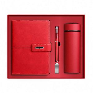 Sets de Regalo de Cuadernos de Cuero Corporativos al por Mayor con Botella, Cuaderno de Lujo Personalizable A5, Caja de Regalo con Bolígrafo y USB - Product Image 4