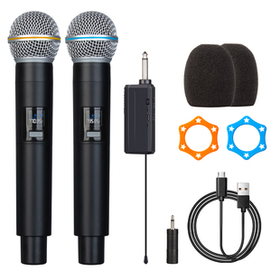 Nuevo Micrófono Inalámbrico UHF Profesional S2 de 2 Canales, Cardioide, de Metal y Plástico, con Cancelación de Ruido, Alcance de 200 Pies - Product Image 1