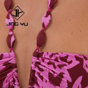 Trajes de Baño de Alta Calidad para Mujer, Estampado Bohemio, Cuello Halter, Accesorios de Playa, Trajes de Baño Personalizados de Nailon Reciclado - Product Image 5
