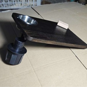<b>Car</b> Food Tray Wooden 360 Degree Rotating Cup Holder <b>Table</b> For Office Space Dark Color Customization - Product Image 2