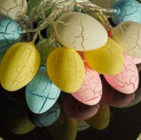 Guirlande lumineuse Pastel à lumière LED, pour décoration d'œuf de pâques, manteau d'entrée, alimenté par piles, pour fête de pâques