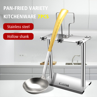 QANA Factory Direct 12PCS Ensemble de couteaux en métal écologiques et ustensiles de cuisine avec support Option OEM en gros disponible