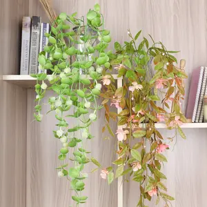 Low Moq 80cm Hanging Plastic Plant Vines For Wall Outdoor Basket Decoration