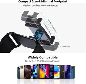Support de genou rotatif et réglable pour tablettes et téléphones de 5,1 à 12,9 pouces, pour une utilisation mains libres, la relaxation et le divertissement à domicile - Product Image 3