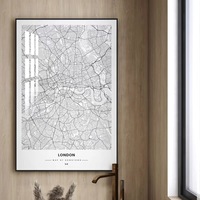 Póster de mapa de ciudad, lienzo de ciudad natal en blanco y negro, pintura impresa, mapa personalizado, regalo, decoración moderna para el hogar, pintura de arte de pared