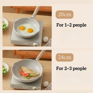 Logo personnalisé 20cm 24cm 26cm 28cm Poêle à frire avec revêtement en marbre Fond d'induction Carote Ensembles d'ustensiles de cuisine - Product Image 2