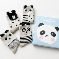 YUELI Vente en gros de chaussettes pour bébé en coton 3D avec animaux mignons, logo personnalisé, boîtes, chaussettes douces et confortables en coton biologique pour bébé de 0 à 12 mois