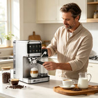 Cafetera Espresso Anbolife de 20 Bares con Tanque de Leche, Panel Táctil a Color, Control de Temperatura PID, Cafetera de Infusión en Frío para el Hogar, OEM, ODM