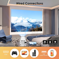 Projecteur intelligent HY300, compatible 4K, mini projecteur portable pour films en extérieur, compatible avec Apple IOS et Android
