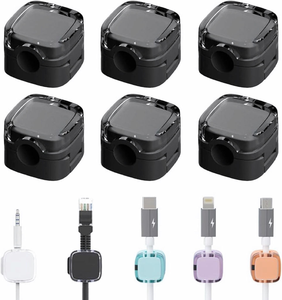 समायोज्य कॉर्ड कीपर तार धारक आयोजक प्रबंधन प्लास्टिक चुंबकीय केबल क्लिप और केबल आयोजक यूएसबी तार - Product Image 2