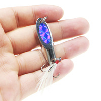 Nouvelles leurres de pêche métalliques 7g 10g 15g 21g 25g 30g 40g, leurres durs rotatifs OEM, leurres cuillères avec film flash