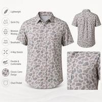 Chemise Classique Homme Camouflage Cerf Marque Privée Légère Respirante Extensible Quadridirectionnellement Anti-Humidité Boutonnée pour Activités de Plein Air