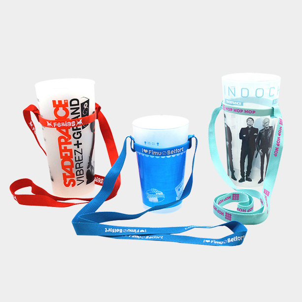 Factory Direct Silicone Cup Sleeve Lanyard Necklace One-Stop Customization Multi Color Cup Sleeve Available Lanyard