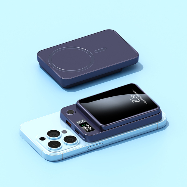 Customizable Portable Charger OEM 5000mAh Magnetic Wireless Power Bank Battery 22.5W Portable Magnetic Power Bank