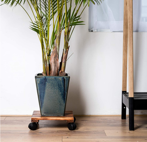 Supports à plantes en bois carrés, déplaceur de pots de fleurs, <span class=keywords><strong>support</strong></span> à plantes avec <span class=keywords><strong>support</strong></span> à fleurs carré en bois verrouillable - Product Image 5