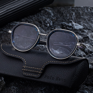 Gafas de sol ovaladas con montura completa Tom Davies para hombre, protección UV400, montura de metal y plástico negro, lentes de PC, gafas de sol de clase 2 - Product Image 3