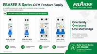 Disjoncteur miniature OEM/ODM EBASEE 1P+N MCB DPN Série 8 Gamme complète de produits 6KA C16 Rail DIN MCB