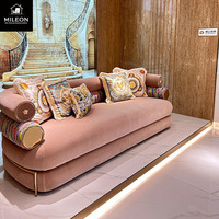 Italienisches Luxus Retro Samt Dreisitzer-Sofa Hochwertige Wohnzimmermöbel für Hotel und Villa
