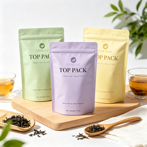 Custom Small Batch OEM Pastel Multi Color Tea Stand Up Zipper <b>Bag</b> for Loose Leaf Tea Collection Online Offline Retailc MOQ500 - Product Image 1