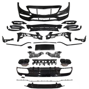1 kit carrosserie inclus, grille de pare-choc avant et arrière, pour <span class=keywords><strong>Mercedes</strong></span> Benz, classe C W205 vers <span class=keywords><strong>C63S</strong></span> <span class=keywords><strong>AMG</strong></span> 2020 — 2022 - Product Image 1