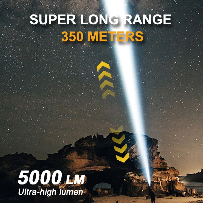Power bank zoom torcia xhp90 mano usb alta lumen 100000 taschenlampe ad alta potenza potente led super luminoso torcia ricaricabile