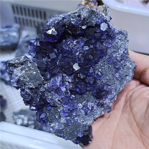 Màu xanh tự nhiên fluorite khoáng sản Mẫu thô màu tím fluorite đá mảnh tinh thể thạch anh mẫu vật quặng để bán - Product Image 3