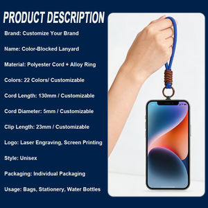 Vente en gros de porte-clés personnalisés tressés à la main, vente chaude, porte-clés tressé, porte-clés en corde colorée <span class=keywords><strong>pour</strong></span> cordon de téléphone - Product Image 3