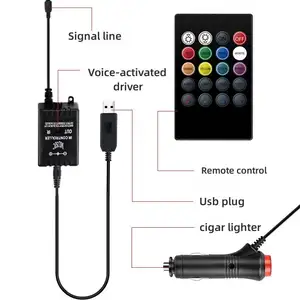 ZONGYUE araba aksesuarları iç süslemeleri ses kontrolü atmosfer ışıklı çubuk led dekorasyon ışıklandırma USB ayak ışık