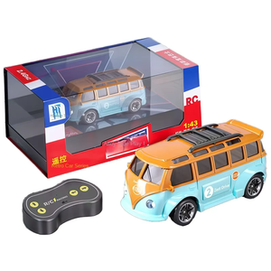 Modelo Diecast 2,4 Ghz Rc Mini coche <span class=keywords><strong>Control</strong></span> <span class=keywords><strong>remoto</strong></span> Rc Mini Van Bus T1 eléctrico Vintage escritorio Drift Robot coche camión - Product Image 1