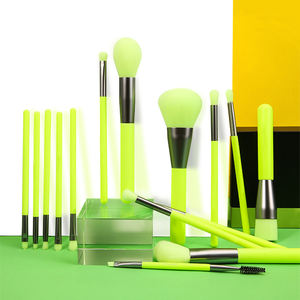 Juego <span class=keywords><strong>de</strong></span> <span class=keywords><strong>brochas</strong></span> <span class=keywords><strong>de</strong></span> <span class=keywords><strong>maquillaje</strong></span> profesional, 10 Uds., verde neón y amarillo, recién llegado, herramienta cosmética para damas, para corrector y brocha <span class=keywords><strong>de</strong></span> afeitar - Product Image 2