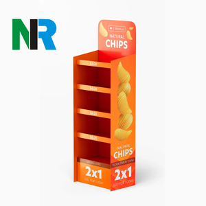 Thấp moq tùy chỉnh đồ ăn nhẹ các tông hiển thị đứng hạt bánh mì hiển thị giá kẹo thực phẩm sô cô la khoai tây sóng hiển thị các tông - Product Image 1