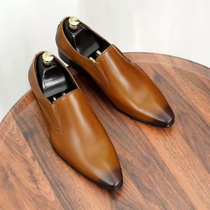 Zapatos de Vestir de Cuero Genuino para Hombre, con Punta Puntiaguda, Casuales, Suaves, Formales, Elegantes, Planos - Product Image 1