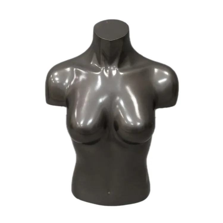Женский манекен с большой грудью, черный манекен из ФАП, манекен на половину тела, Женский торс для одежды, демонстрация одежды
