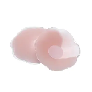 Sutiã de silicone personalizado para peito de mulheres, sutiã sexy barato e reutilizável com pétalas, capa de silicone à prova d'água para bico
