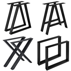 맞춤형 정사각형 블랙 헤비 듀티 산업용 커피 다이닝 오피스 데스크 금속 가구 다리 - Product Image 6