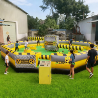 Aurora Wipeout gonflable en PVC, jeu mécanique interactif avec bras de balayage, obstacles rotatifs, portable