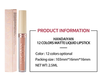 HANDAIYAN Nouvelle Version Améliorée Rouge à Lèvres Liquide Mat Rose 12 Couleurs, Effet Velours, Anti-transfert, Imperméable et Longue Tenue